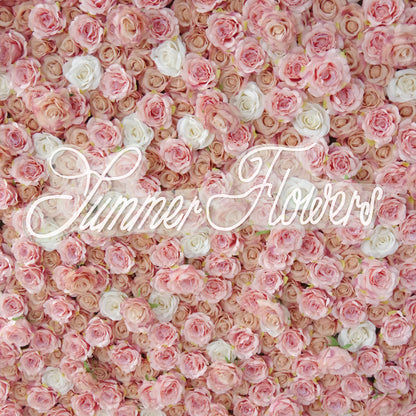 Summer Flower:CB-054 8ft*8ft Cloth Back Artificial Flower Wall Backdrop