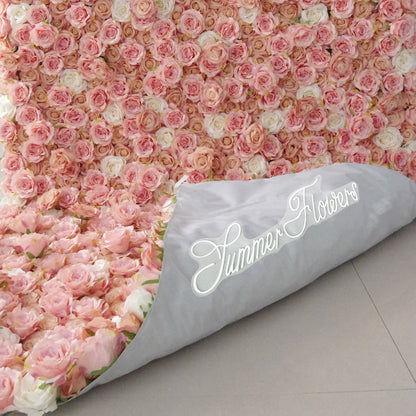 Summer Flower:CB-054 8ft*8ft Cloth Back Artificial Flower Wall Backdrop