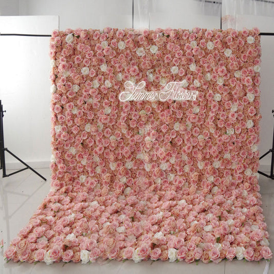 Summer Flower:CB-054 8ft*8ft Cloth Back Artificial Flower Wall Backdrop