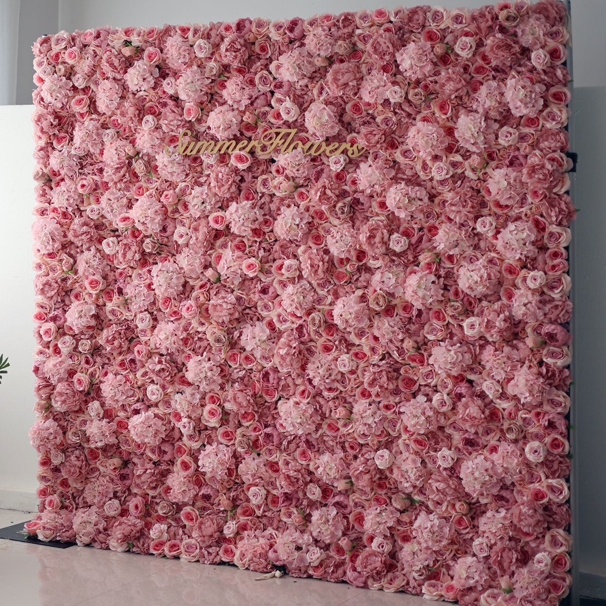 Summer Flower:CB-053 8ft*8ft Cloth Back Artificial Flower Wall Backdrop