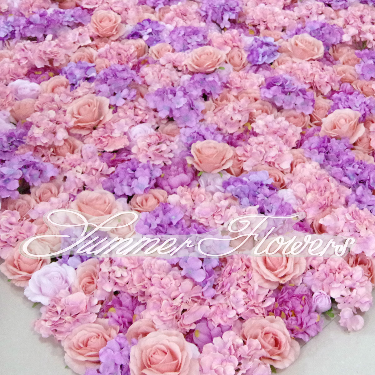 Summer Flower:CB-055 8ft*8ft Cloth Back Artificial Flower Wall Backdrop