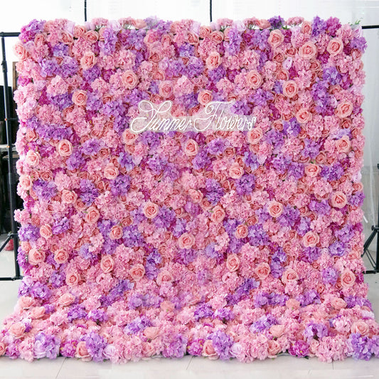 Summer Flower:CB-055 8ft*8ft Cloth Back Artificial Flower Wall Backdrop