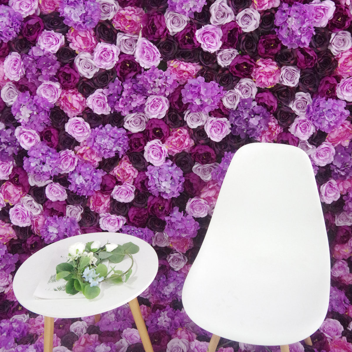 Summer Flower:CB-057 8ft*8ft Cloth Back Artificial Flower Wall Backdrop