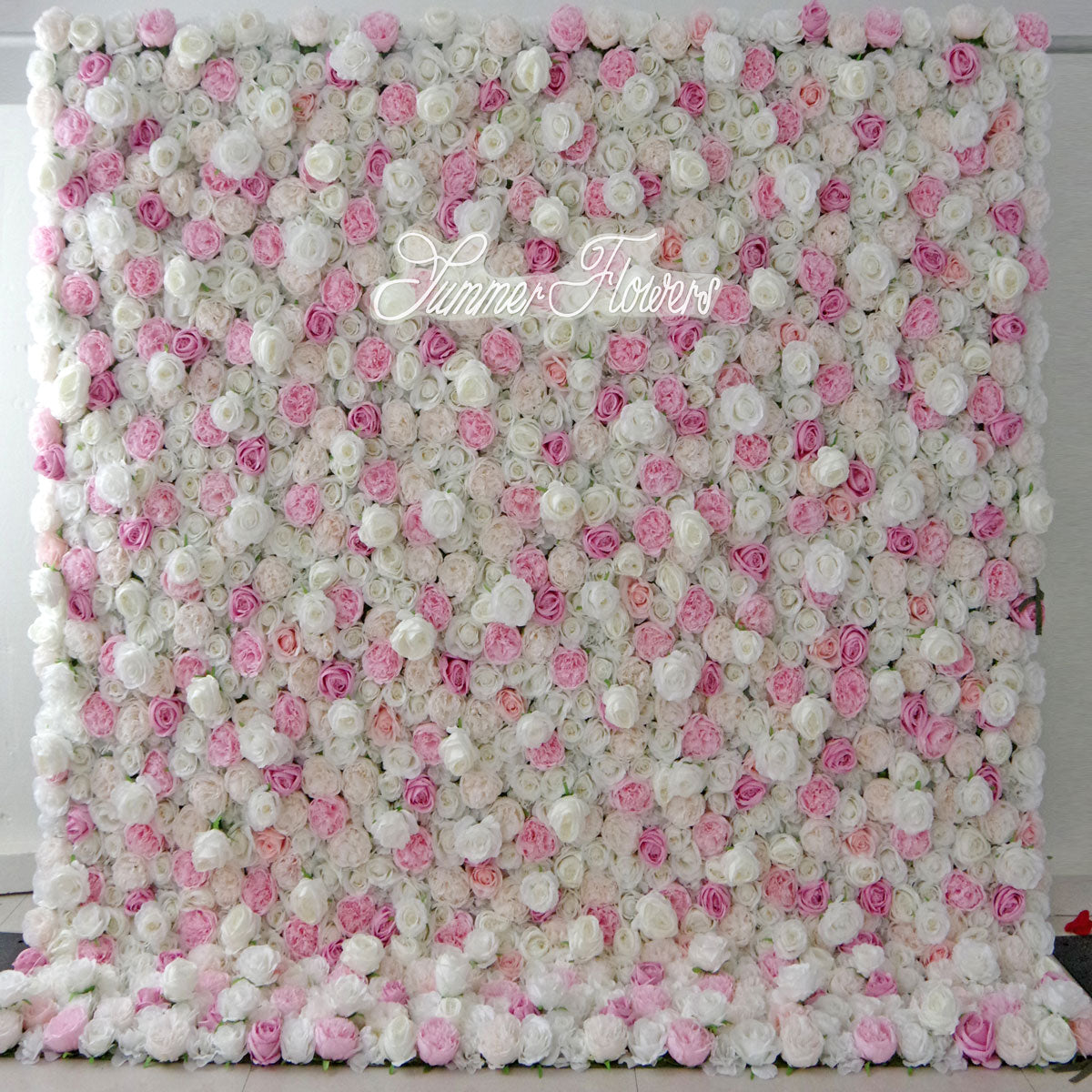 Summer Flower:CB-058-1 8ft*8ft Cloth Back Artificial Flower Wall Backdrop