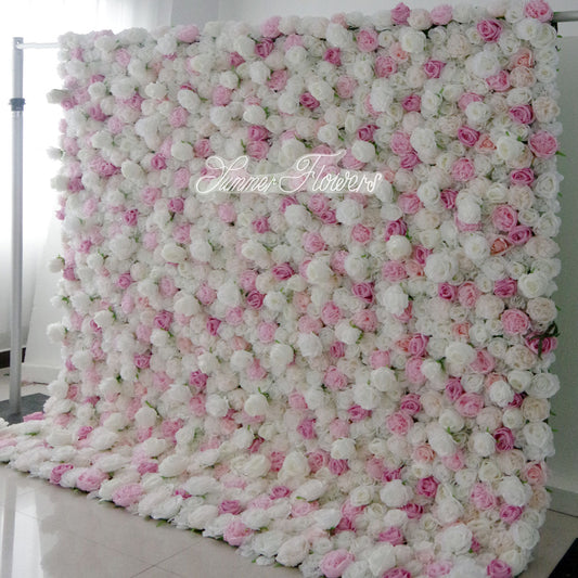 Summer Flower:CB-058-1 8ft*8ft Cloth Back Artificial Flower Wall Backdrop