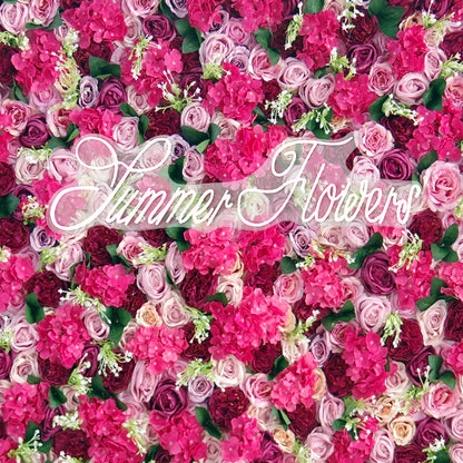 Summer Flower:CB-061 8ft*8ft Cloth Back Artificial Flower Wall Backdrop