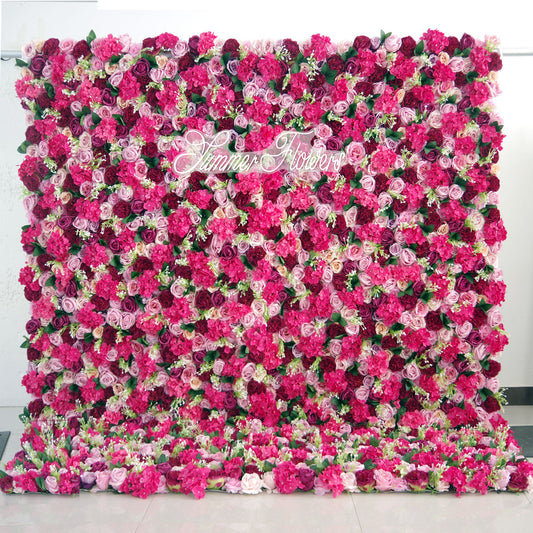 Summer Flower:CB-061 8ft*8ft Cloth Back Artificial Flower Wall Backdrop