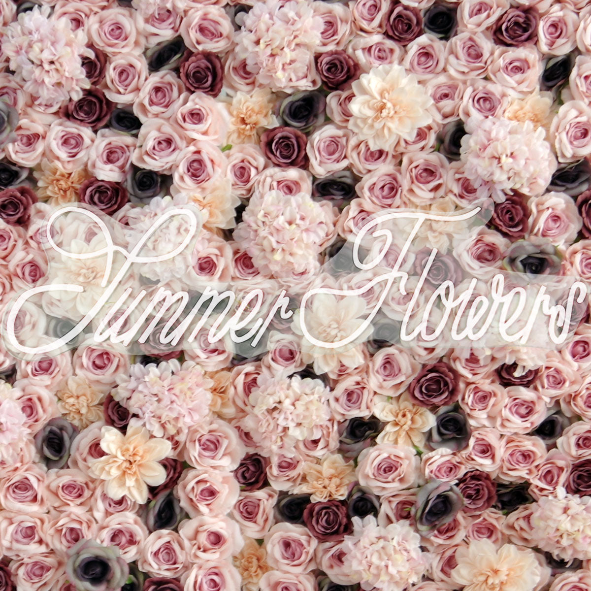 Summer Flower:CB-062 8ft*8ft Cloth Back Artificial Flower Wall Backdrop