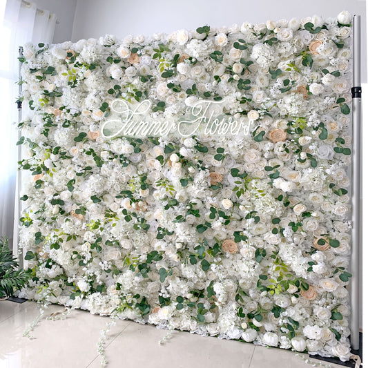 Summer Flower:CB-150 8ft*8ft Cloth Back Artificial Flower Wall Backdrop