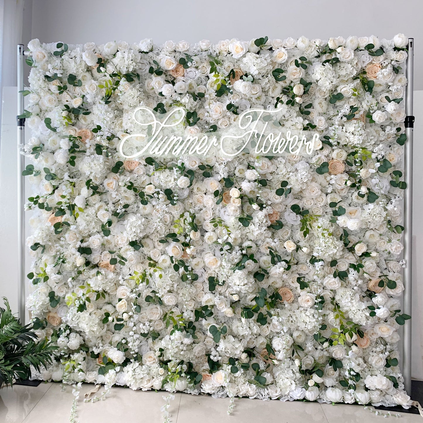 Summer Flower:CB-150 8ft*8ft Cloth Back Artificial Flower Wall Backdrop