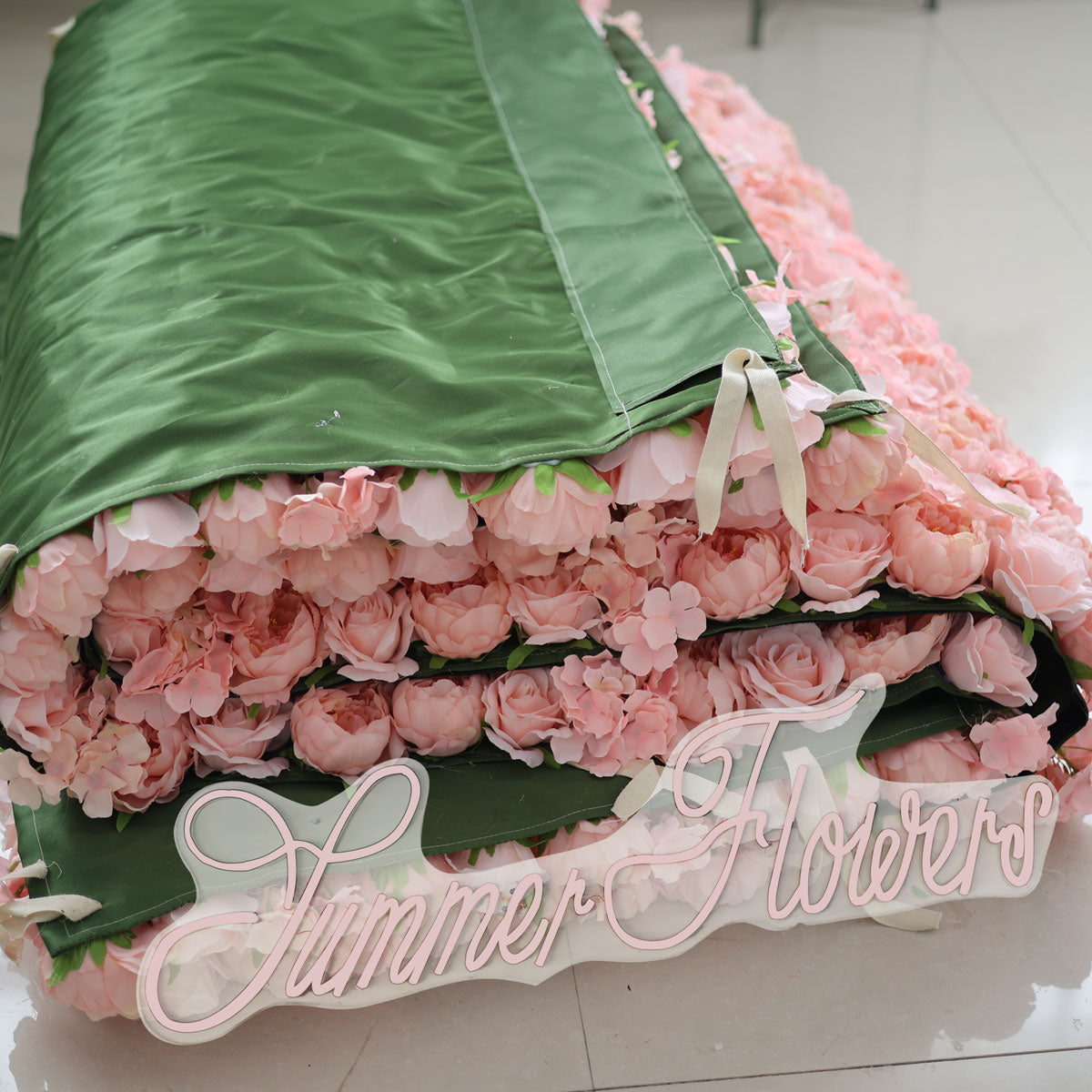 Summer Flower:CB-151 8ft*8ft Cloth Back Artificial Flower Wall Backdrop