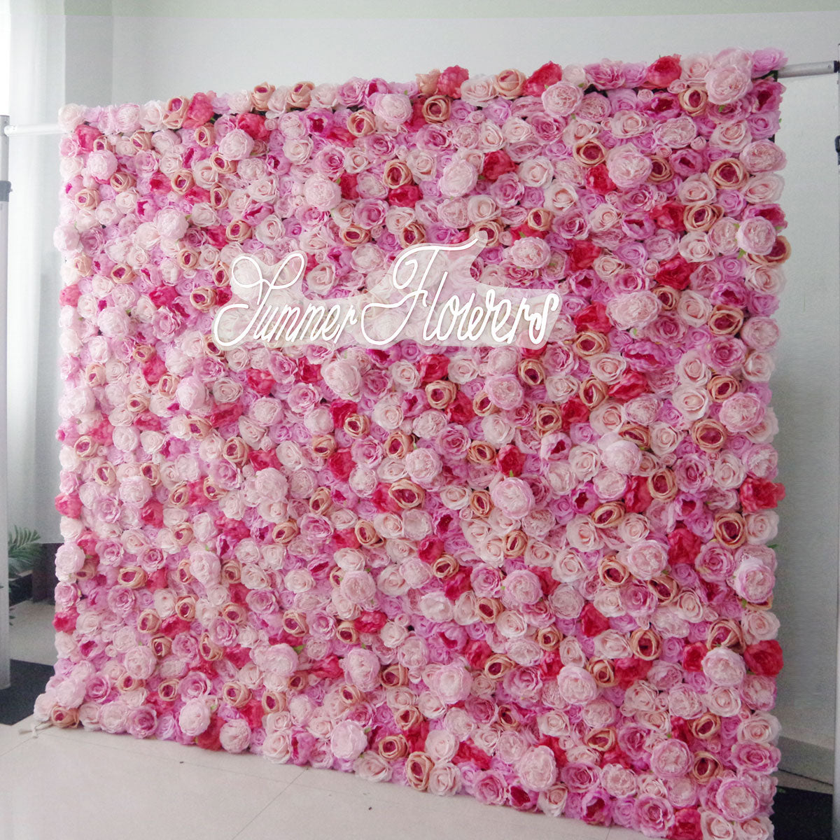 Summer Flower:CB-151 8ft*8ft Cloth Back Artificial Flower Wall Backdrop