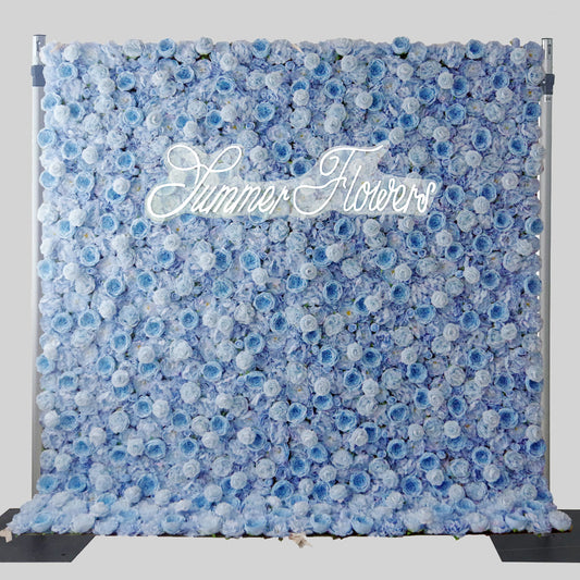 Summer Flower:CB-152 8ft*8ft Cloth Back Artificial Flower Wall Backdrop