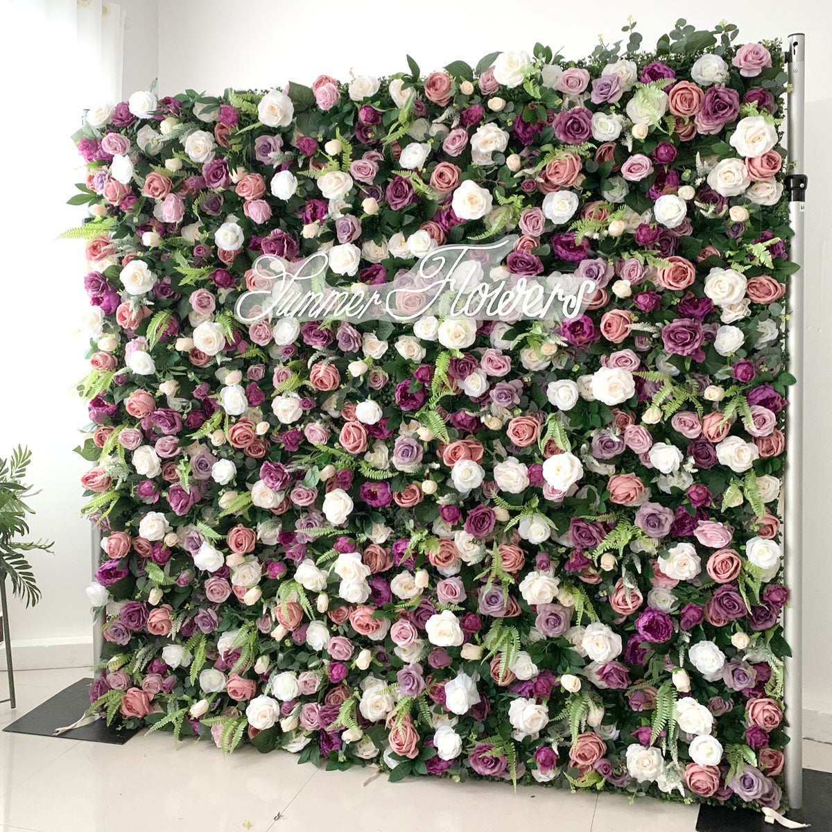 Summer Flower:CB-154 8ft*8ft Cloth Back Artificial Flower Wall Backdrop