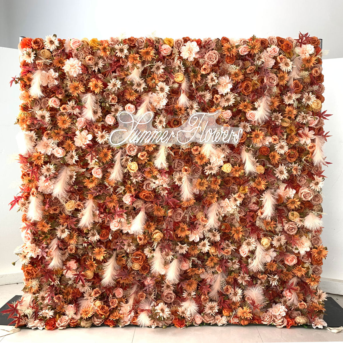 Summer Flower:CB-155 8ft*8ft Cloth Back Artificial Flower Wall Backdrop