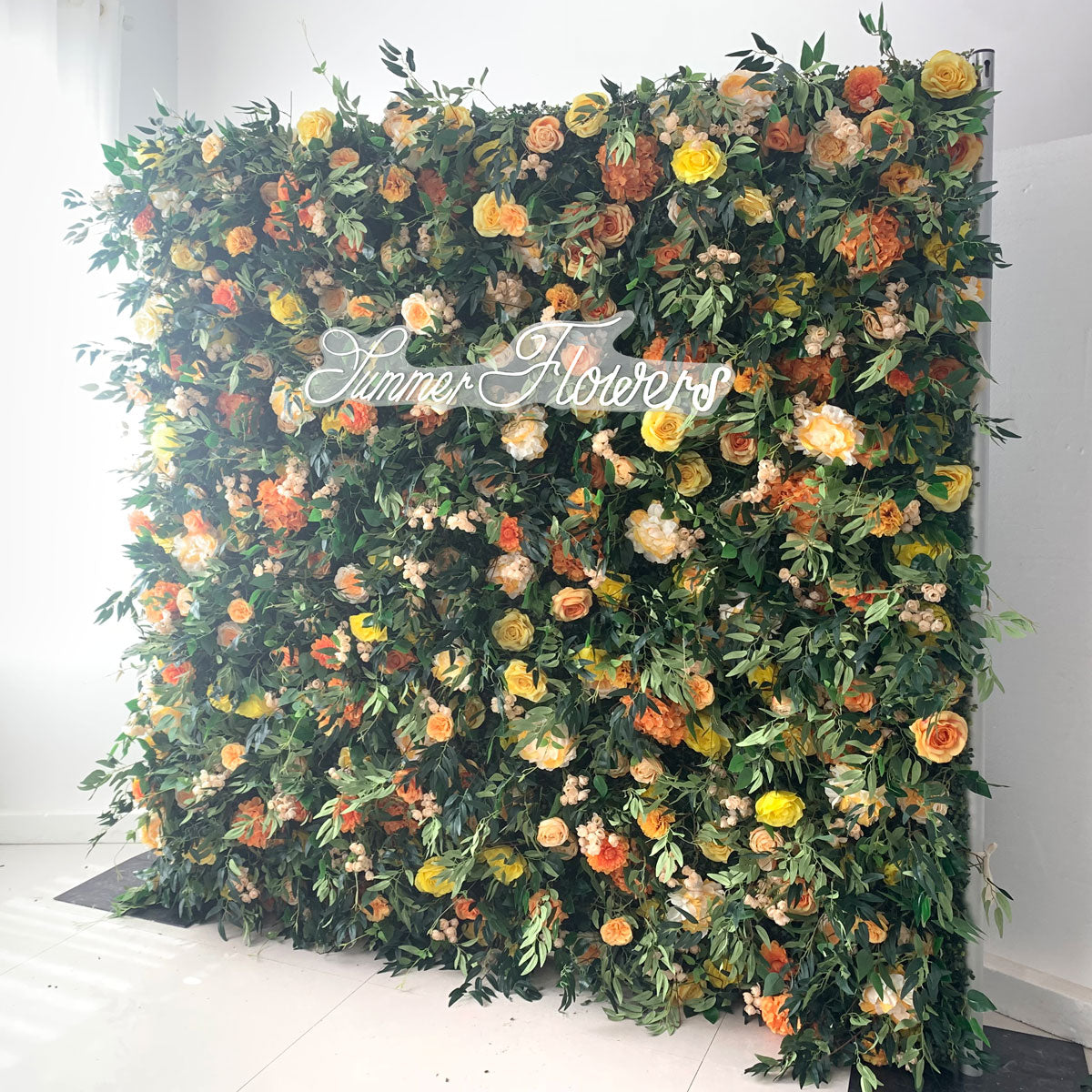 Summer Flower:CB-156 8ft*8ft Cloth Back Artificial Flower Wall Backdrop