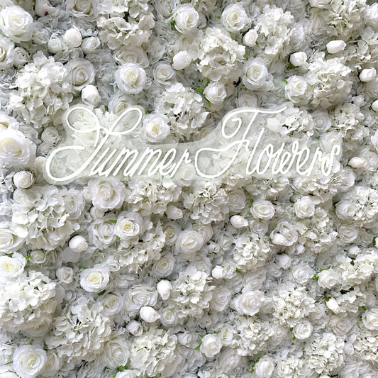 Summer Flower:CB-157 8ft*8ft Cloth Back Artificial Flower Wall Backdrop