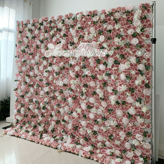 Summer Flower:CB-158 8ft*8ft Cloth Back Artificial Flower Wall Backdrop