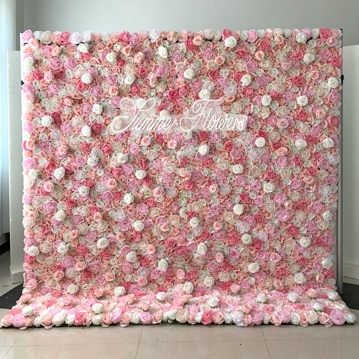 Summer Flower:CB-161 8ft*8ft Cloth Back Artificial Flower Wall Backdrop