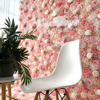 Summer Flower:CB-161 8ft*8ft Cloth Back Artificial Flower Wall Backdrop