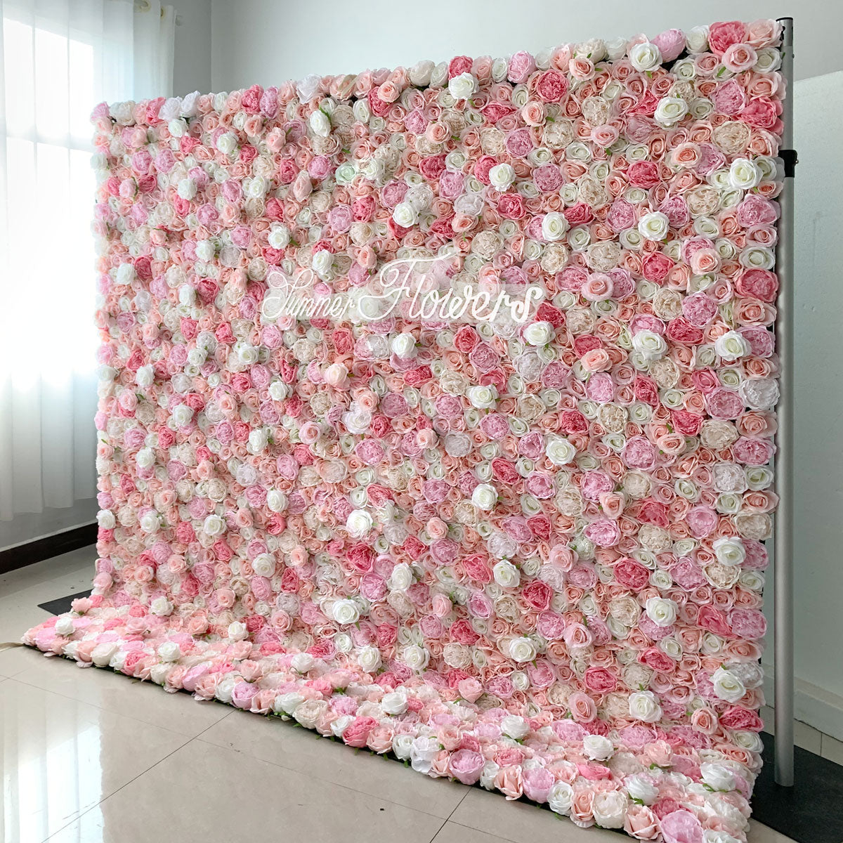 Summer Flower:CB-161 8ft*8ft Cloth Back Artificial Flower Wall Backdrop