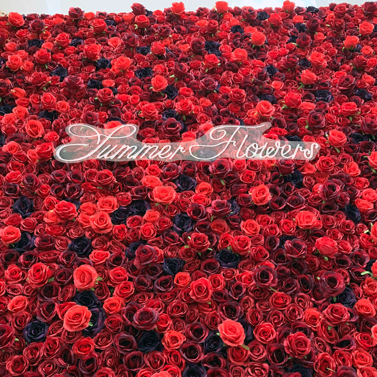 Summer Flower:CB-165 8ft*8ft Cloth Back Artificial Flower Wall Backdrop