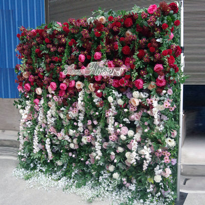 Summer Flower:CB-167 8ft*8ft Cloth Back Artificial Flower Wall Backdrop