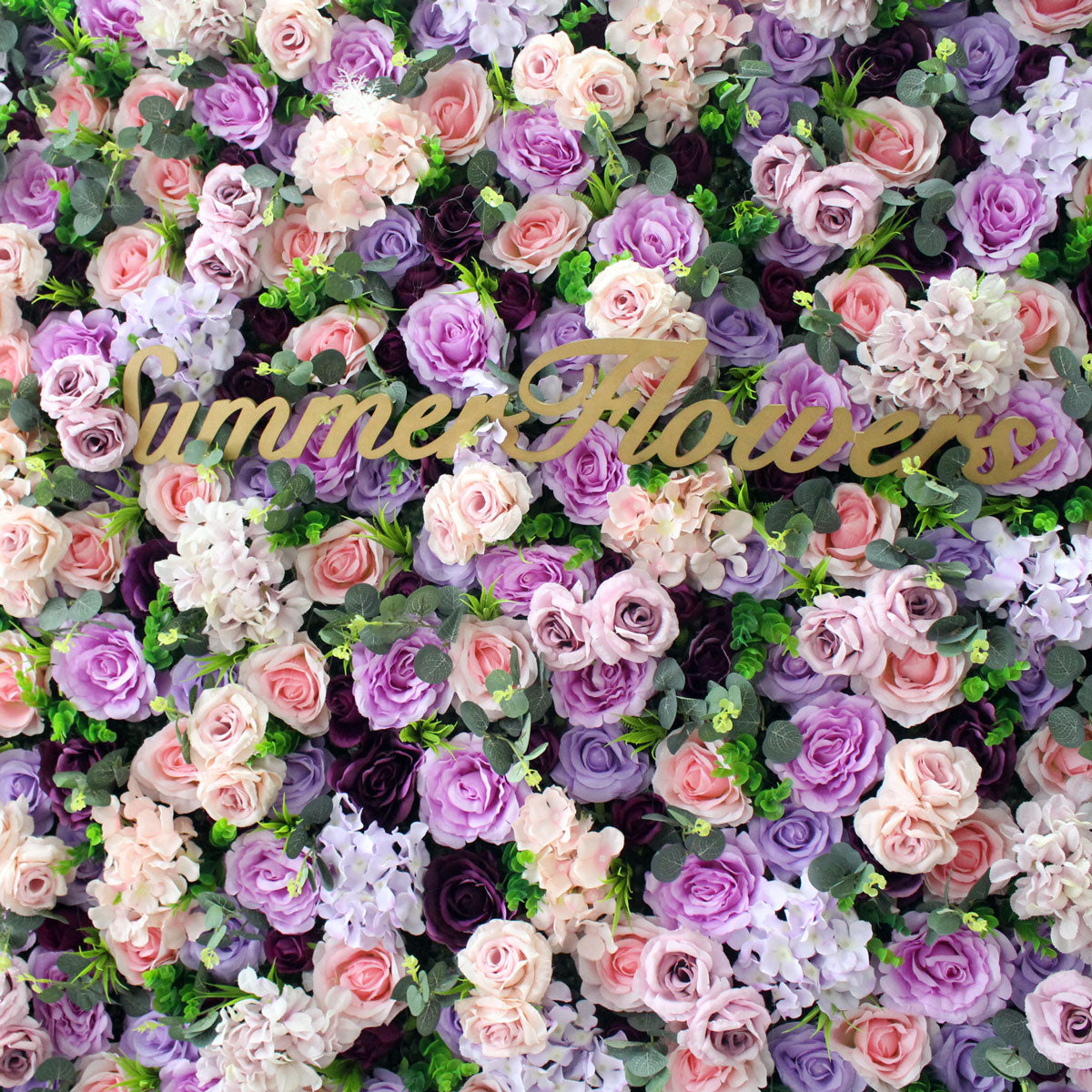 Summer Flower:CB-176 8ft*8ft Cloth Back Artificial Flower Wall Backdrop