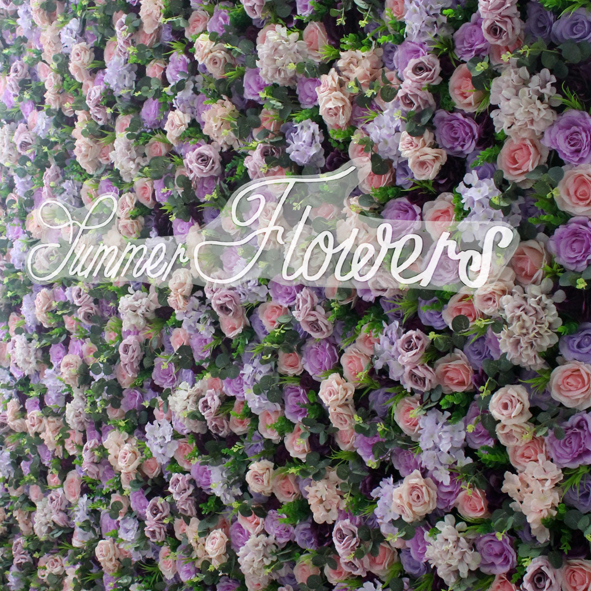 Summer Flower:CB-176 8ft*8ft Cloth Back Artificial Flower Wall Backdrop