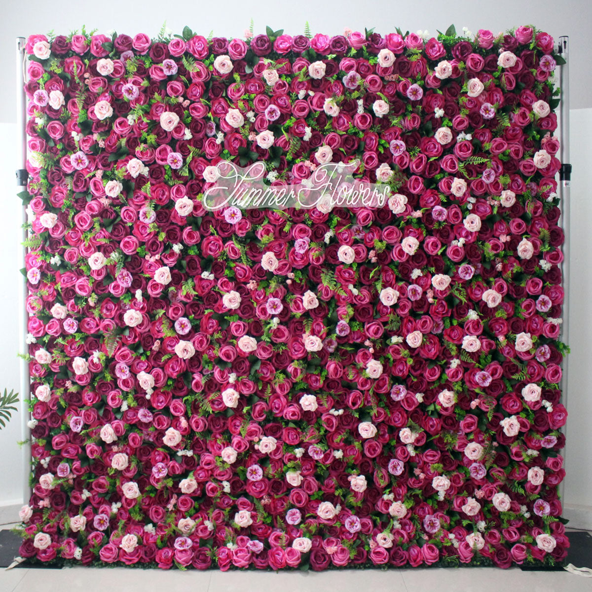 Summer Flower:CB-177 8ft*8ft Cloth Back Artificial Flower Wall Backdrop