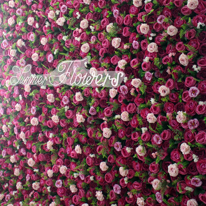 Summer Flower:CB-177 8ft*8ft Cloth Back Artificial Flower Wall Backdrop