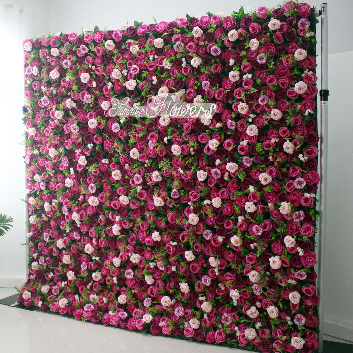 Summer Flower:CB-177 8ft*8ft Cloth Back Artificial Flower Wall Backdrop