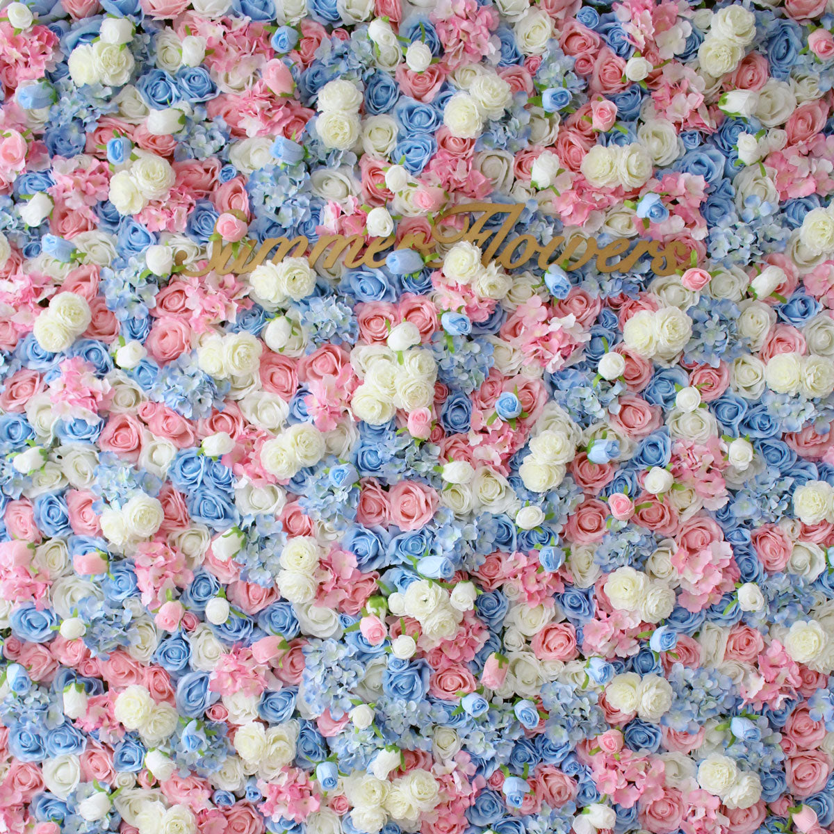 Summer Flower:CB-180 8ft*8ft Cloth Back Artificial Flower Wall Backdrop