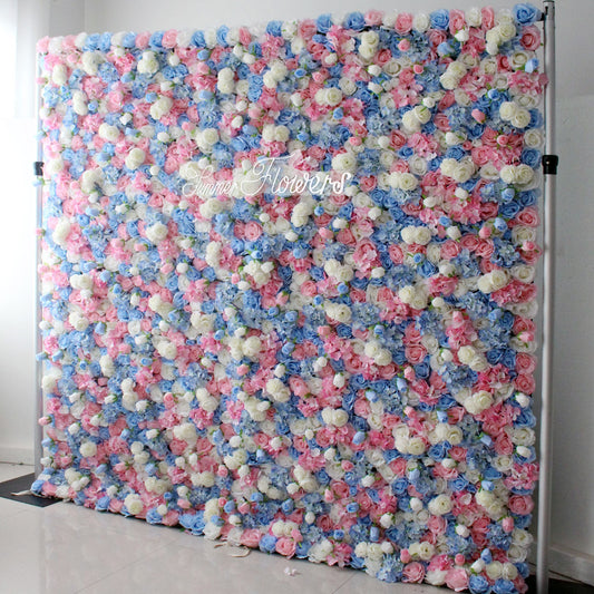 Summer Flower:CB-180 8ft*8ft Cloth Back Artificial Flower Wall Backdrop