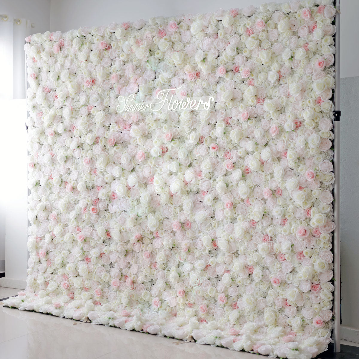 Summer Flower:CB-182 8ft*8ft Cloth Back Artificial Flower Wall Backdrop