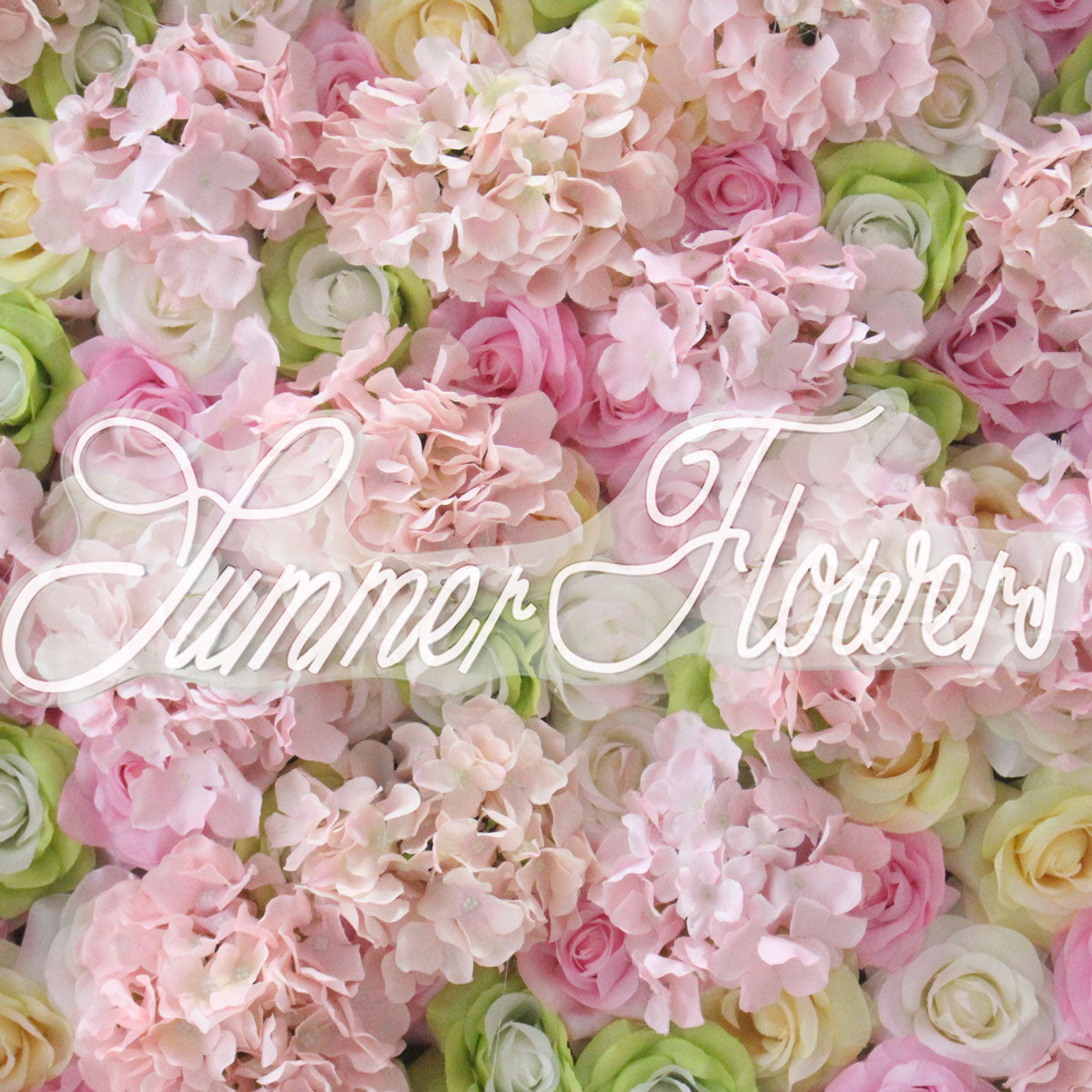 Summer Flower:CB-183 8ft*8ft Cloth Back Artificial Flower Wall Backdrop