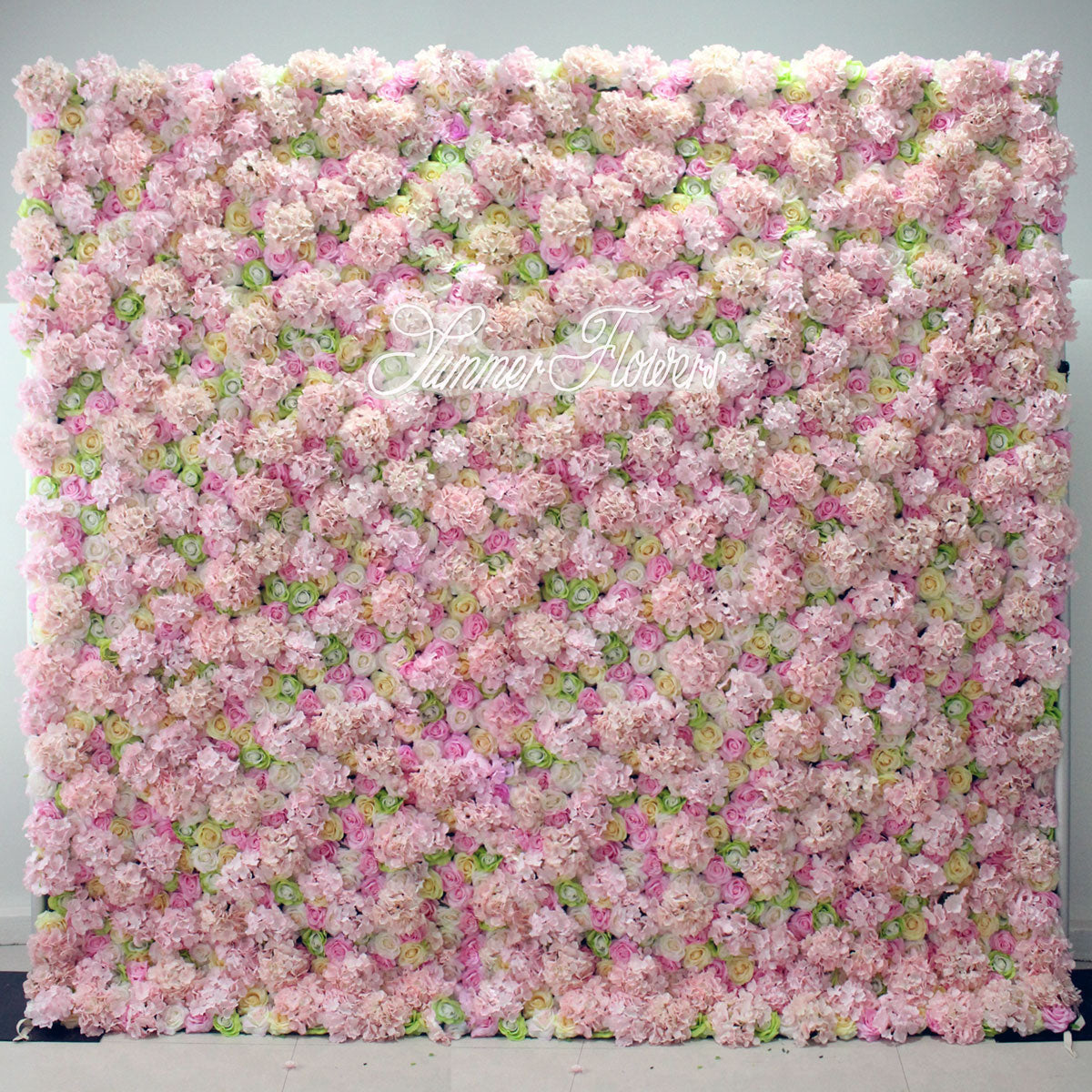 Summer Flower:CB-183 8ft*8ft Cloth Back Artificial Flower Wall Backdrop