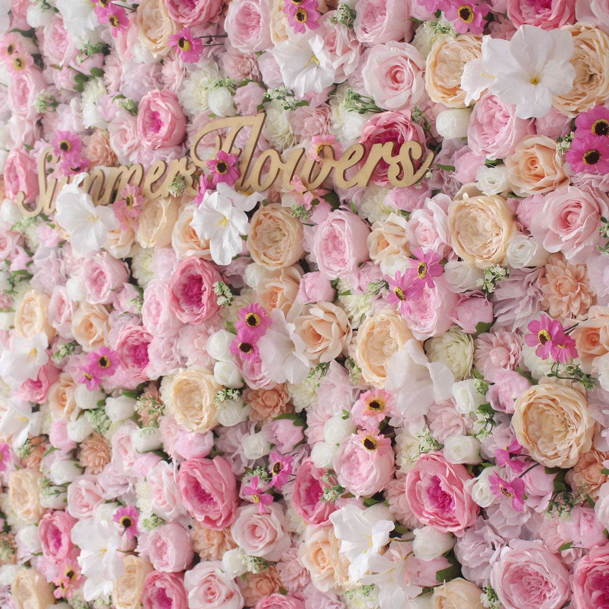 Summer Flower:CB-184 8ft*8ft Cloth Back Artificial Flower Wall Backdrop