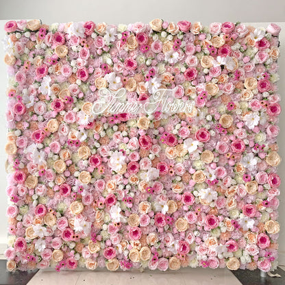 Summer Flower:CB-184 8ft*8ft Cloth Back Artificial Flower Wall Backdrop