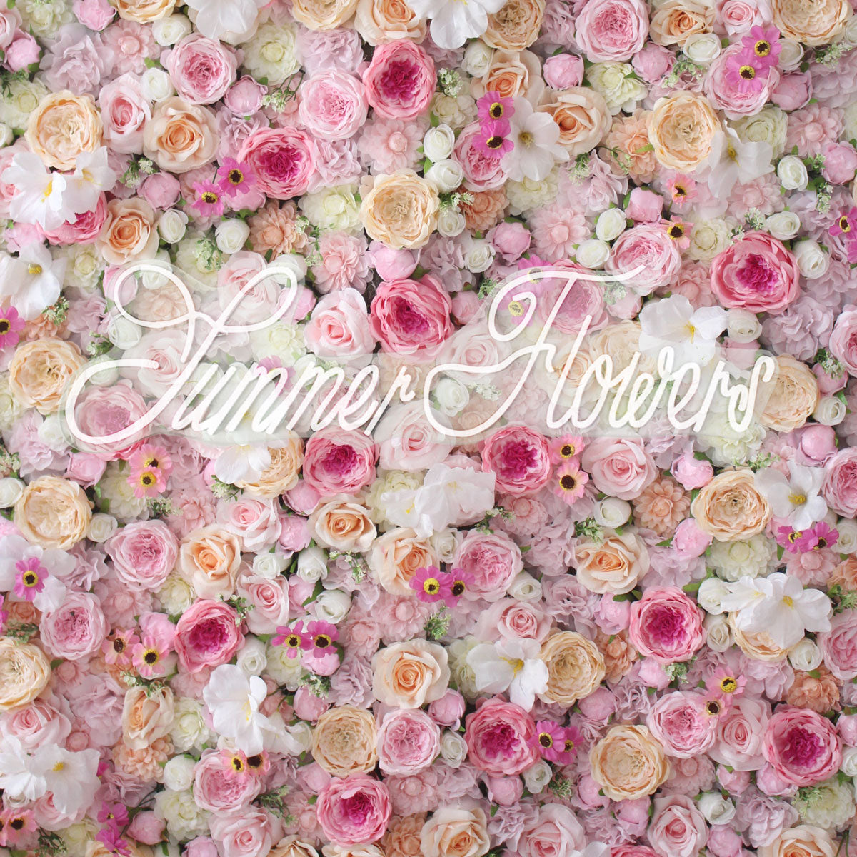 Summer Flower:CB-184 8ft*8ft Cloth Back Artificial Flower Wall Backdrop