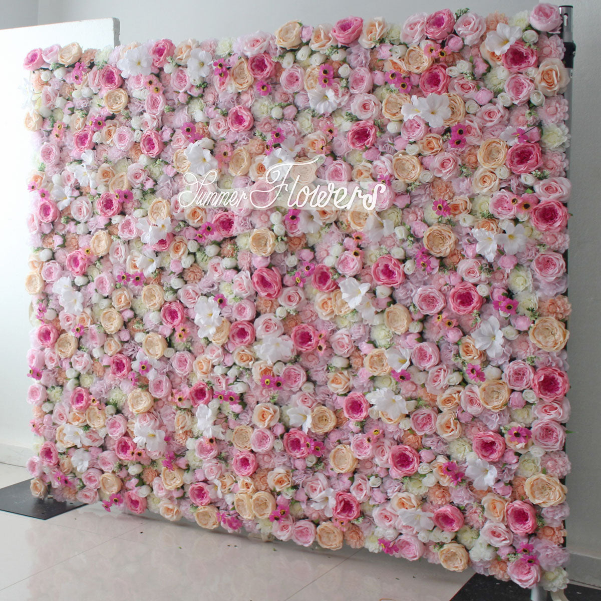 Summer Flower:CB-184 8ft*8ft Cloth Back Artificial Flower Wall Backdrop
