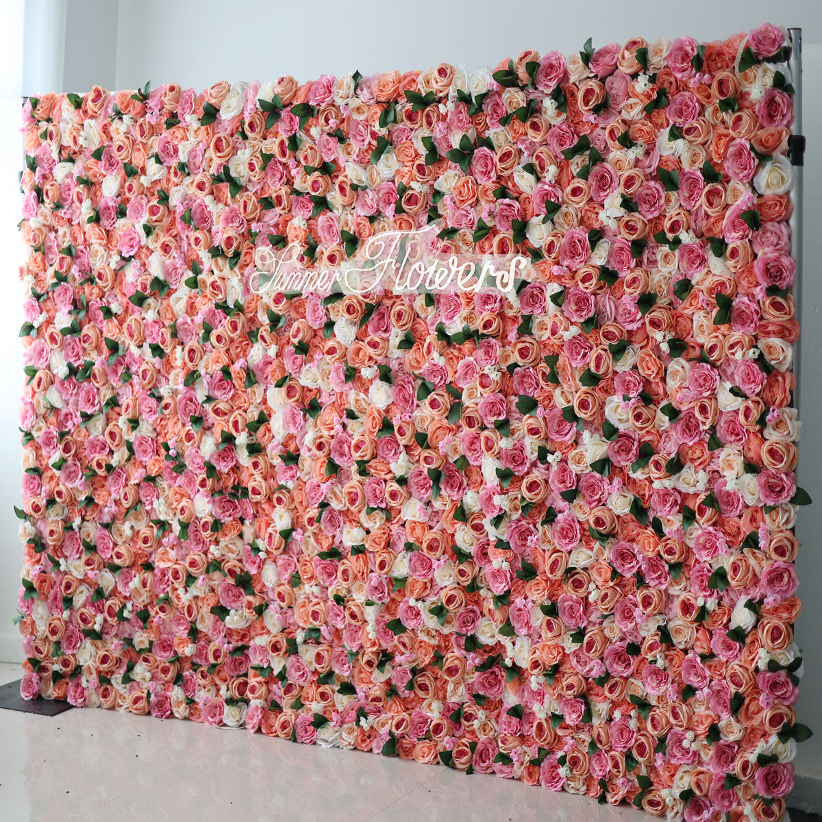 Summer Flower:CB-189 8ft*8ft Cloth Back Artificial Flower Wall Backdrop