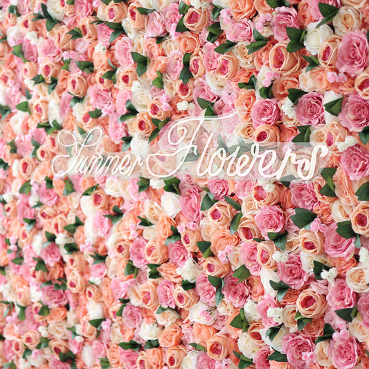 Summer Flower:CB-189 8ft*8ft Cloth Back Artificial Flower Wall Backdrop