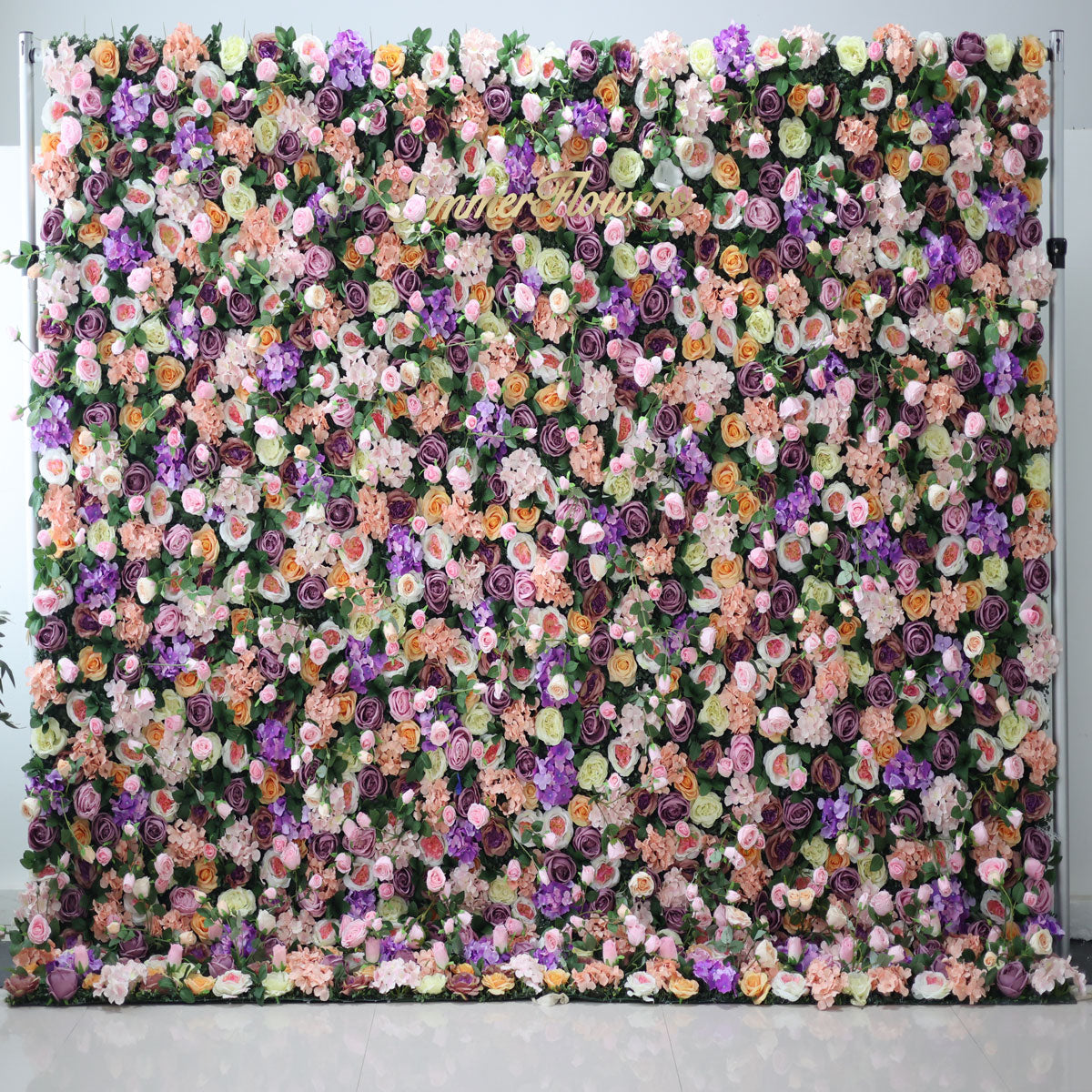 Summer Flower:CB-190 8ft*8ft Cloth Back Artificial Flower Wall Backdrop