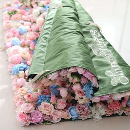 Summer Flower:CB-191 8ft*8ft Cloth Back Artificial Flower Wall Backdrop