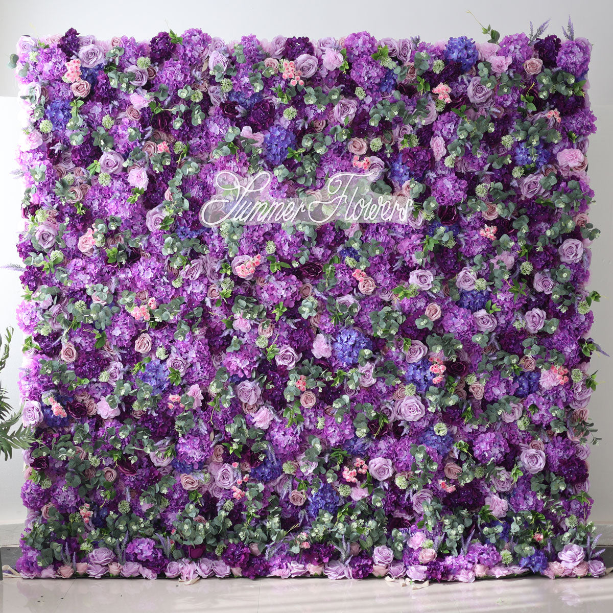 Summer Flower:CB-192 8ft*8ft Cloth Back Artificial Flower Wall Backdrop