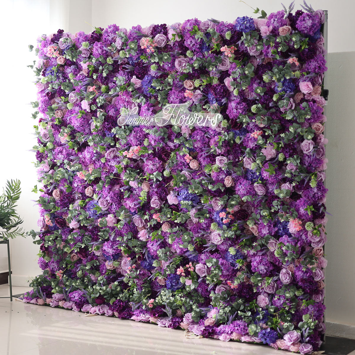Summer Flower:CB-192 8ft*8ft Cloth Back Artificial Flower Wall Backdrop