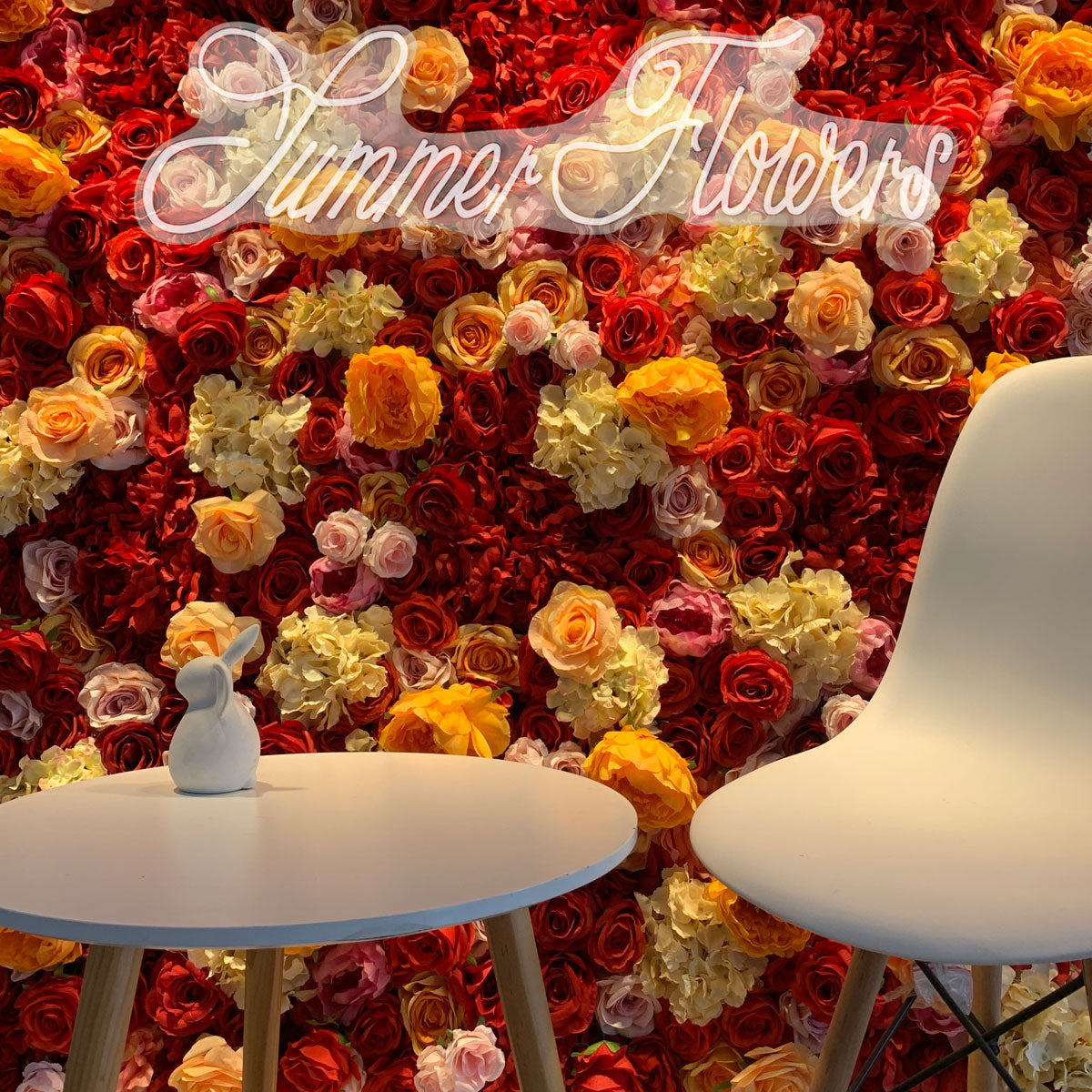 Summer Flower:CB-193 8ft*8ft Cloth Back Artificial Flower Wall Backdrop