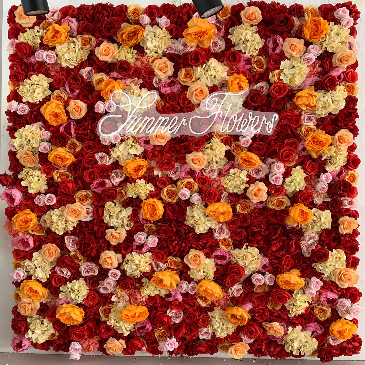 Summer Flower:CB-193 8ft*8ft Cloth Back Artificial Flower Wall Backdrop