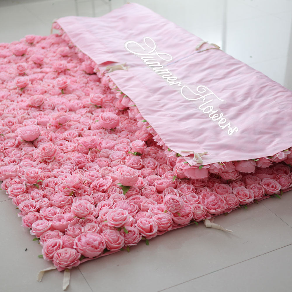Summer Flower:CB-217 8ft*8ft Cloth Back Artificial Flower Wall Backdrop